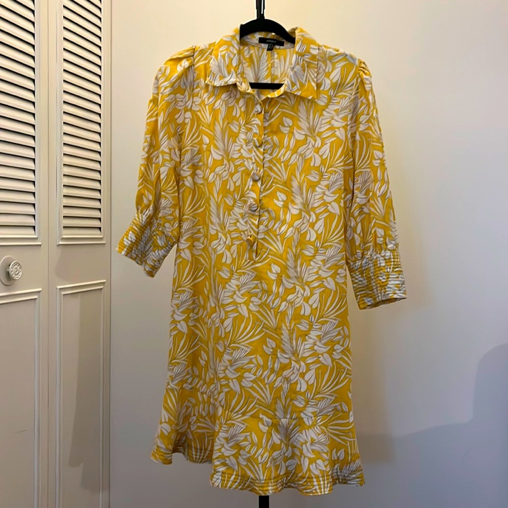 Studio F floral print yellow dress.
